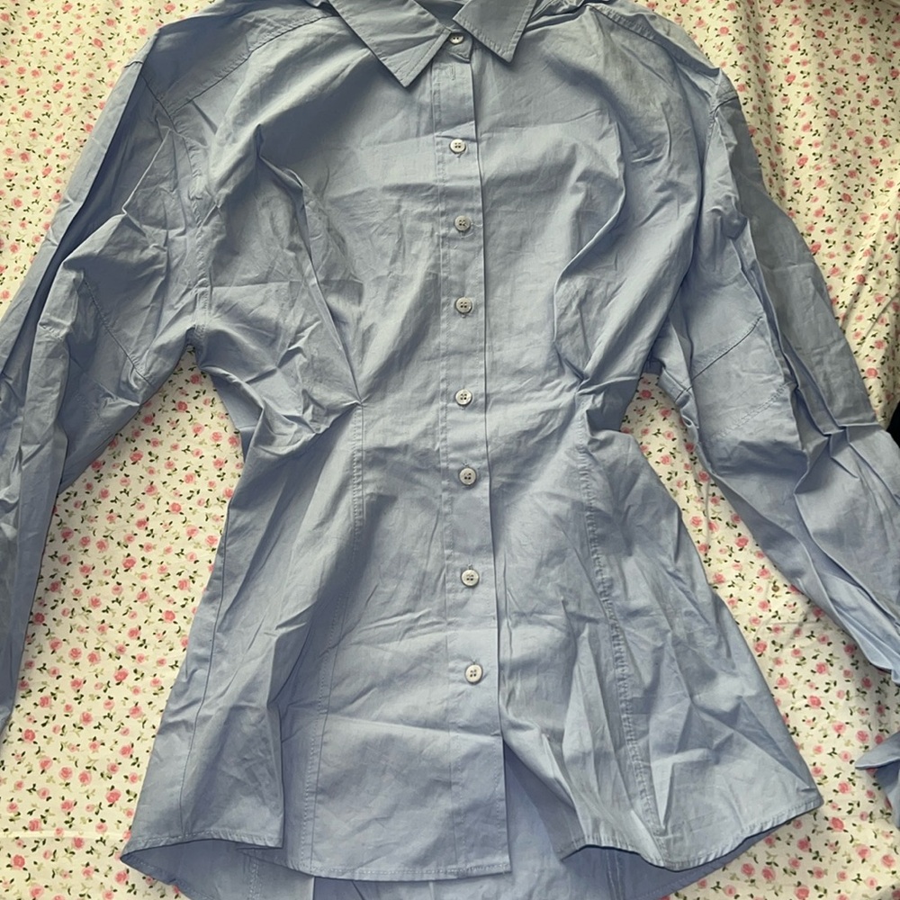 Light blue Zara poplin shirt